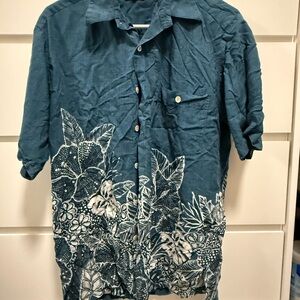Men's Teal Floral Shirt